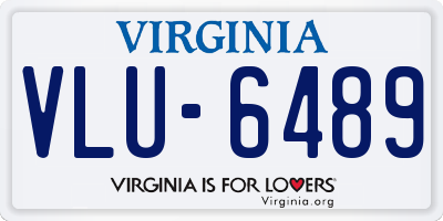 VA license plate VLU6489