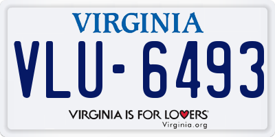 VA license plate VLU6493