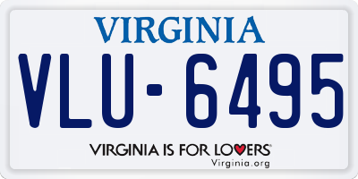 VA license plate VLU6495