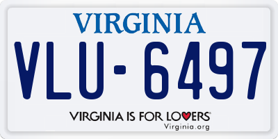 VA license plate VLU6497