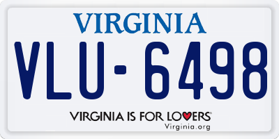 VA license plate VLU6498