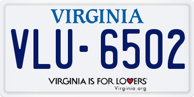 VA license plate VLU6502