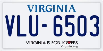 VA license plate VLU6503