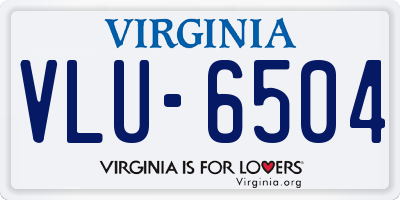 VA license plate VLU6504