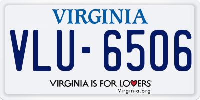 VA license plate VLU6506