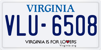 VA license plate VLU6508