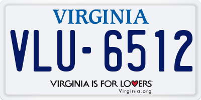 VA license plate VLU6512