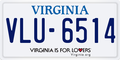 VA license plate VLU6514