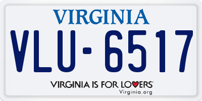 VA license plate VLU6517