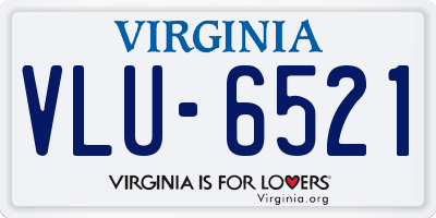VA license plate VLU6521