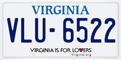 VA license plate VLU6522