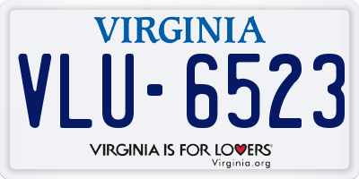 VA license plate VLU6523