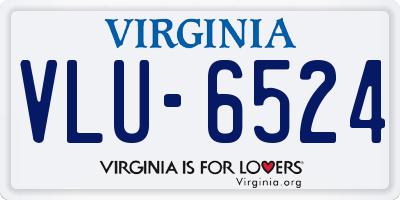 VA license plate VLU6524