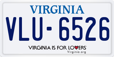 VA license plate VLU6526