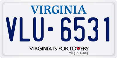 VA license plate VLU6531