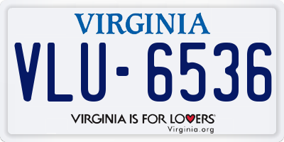 VA license plate VLU6536