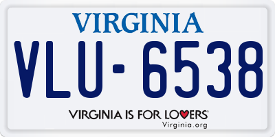 VA license plate VLU6538
