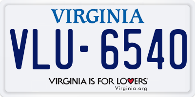 VA license plate VLU6540