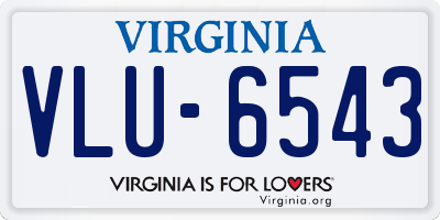 VA license plate VLU6543