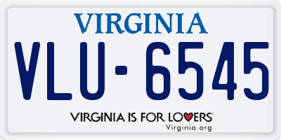 VA license plate VLU6545