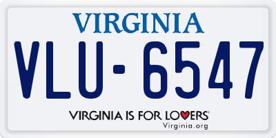 VA license plate VLU6547