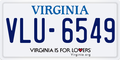VA license plate VLU6549