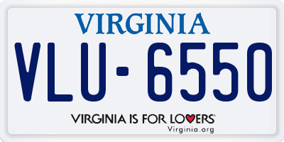 VA license plate VLU6550
