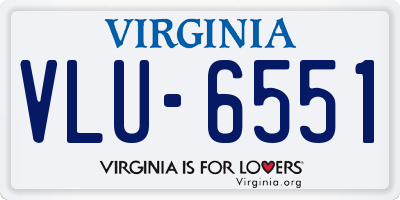VA license plate VLU6551