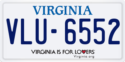 VA license plate VLU6552