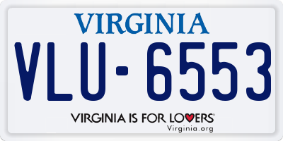 VA license plate VLU6553