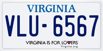 VA license plate VLU6567
