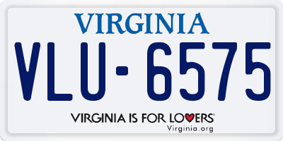 VA license plate VLU6575