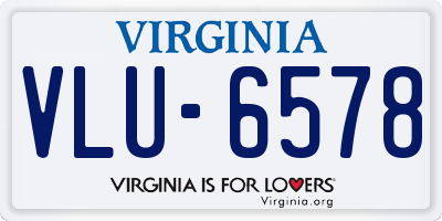 VA license plate VLU6578