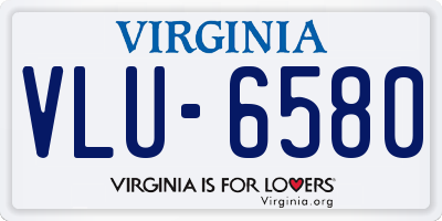 VA license plate VLU6580