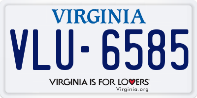 VA license plate VLU6585