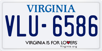 VA license plate VLU6586