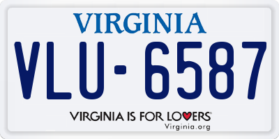 VA license plate VLU6587