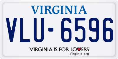 VA license plate VLU6596