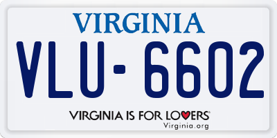 VA license plate VLU6602