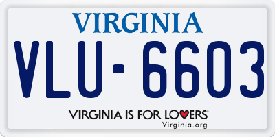 VA license plate VLU6603