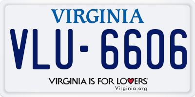 VA license plate VLU6606