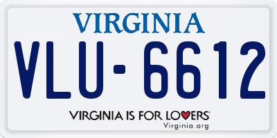VA license plate VLU6612