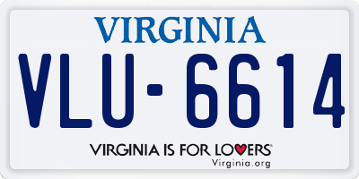VA license plate VLU6614