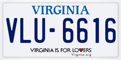 VA license plate VLU6616