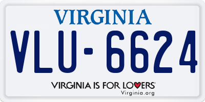 VA license plate VLU6624