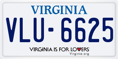 VA license plate VLU6625