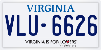 VA license plate VLU6626