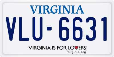 VA license plate VLU6631