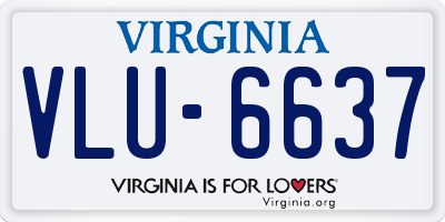 VA license plate VLU6637