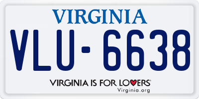 VA license plate VLU6638